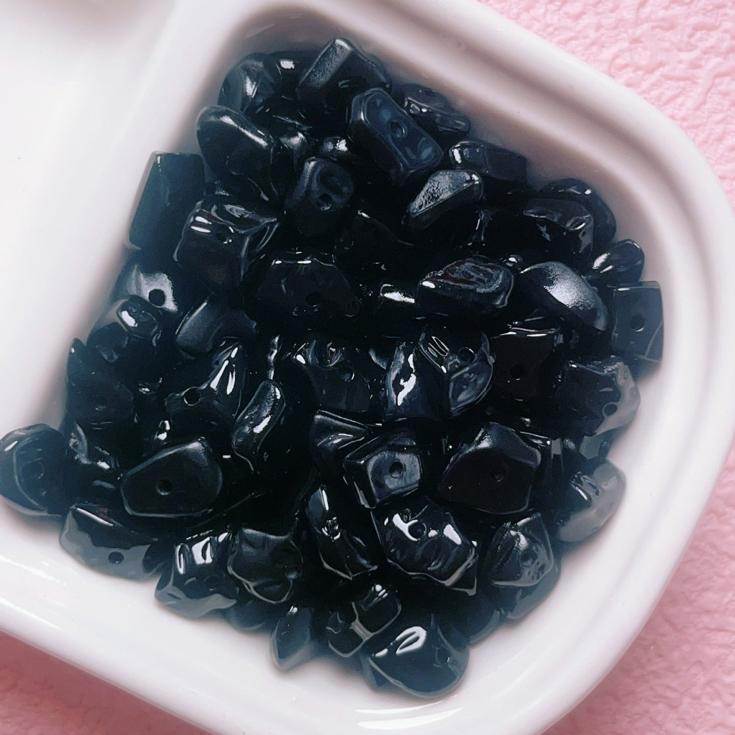 Painted Gravel Acrylic Beads 10mm Glossy Bright Colors 30pcs 15