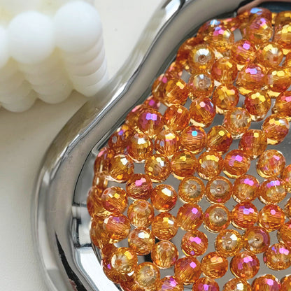 Vintage Faceted Round Glass Beads 8mm Iridescent 50pcs 11