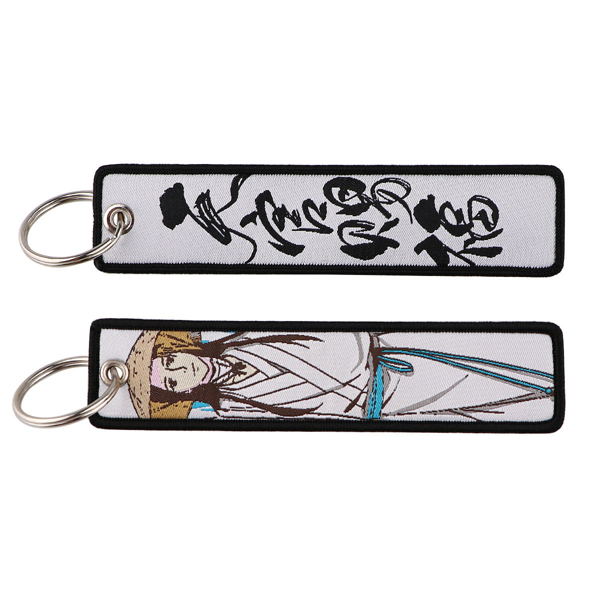 Double Sided Ukiyo Fabric Lanyard Keychain Japanese Motif 2pcs 8