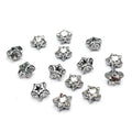 Electroplated Pentagram Glass Beads 10mm Silver White Star Cutouts 50pcs