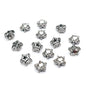 Electroplated Pentagram Glass Beads 10mm Silver White Star Cutouts 50pcs