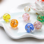 Lampwork Glass Beads Round 10mm 12mm Colorful Gold Foil 50pcs 3