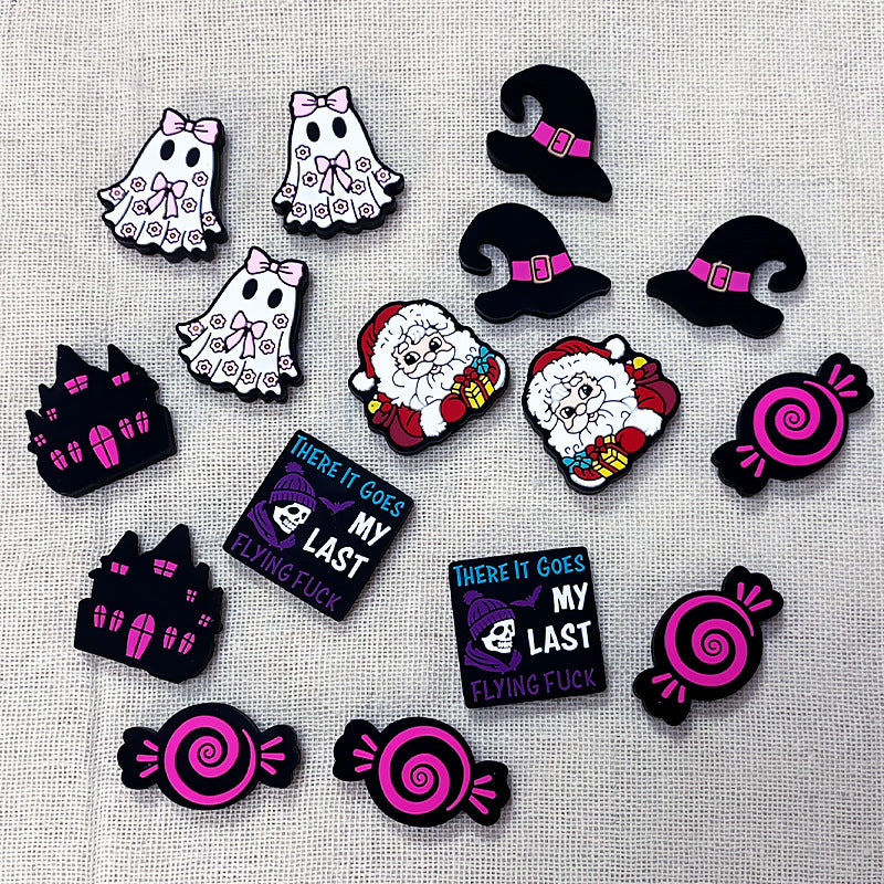 Silicone Focal Beads Halloween Christmas Holiday Characters 20pcs 4