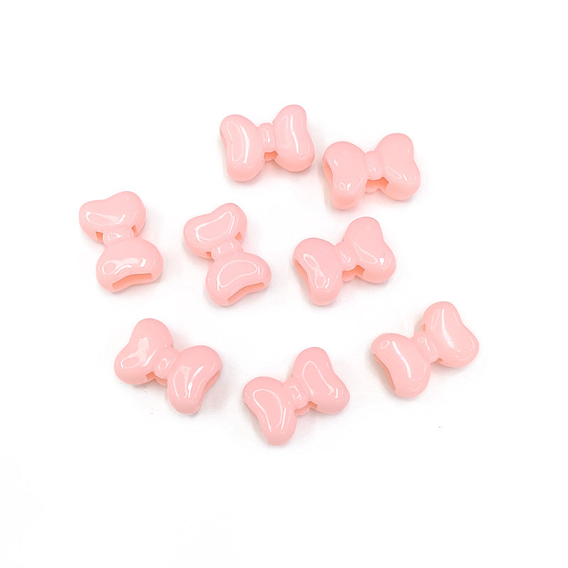 Painted Bow Acrylic Beads 15mm Macaron Cute Four-Hole 200pcs 5