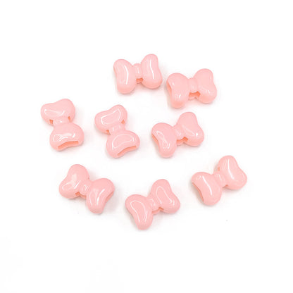 Painted Bow Acrylic Beads 15mm Macaron Cute Four-Hole 200pcs 5