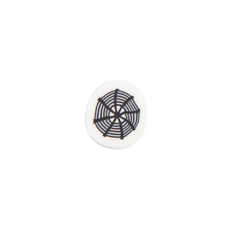 Flat Clay Beads 10mm Halloween Spider Web Design 100pcs 5