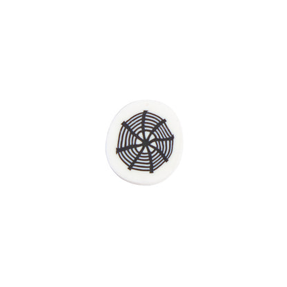 Flat Clay Beads 10mm Halloween Spider Web Design 100pcs 5