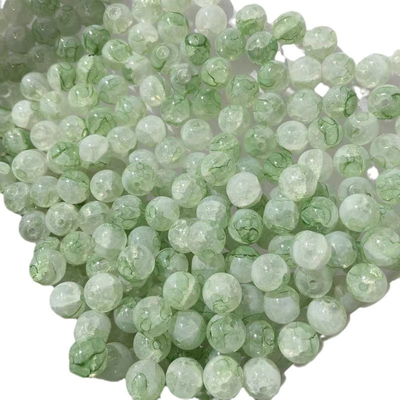 Crackle Round Glass Beads 10mm Gradient Colors with Gold Foil 60pcs 5