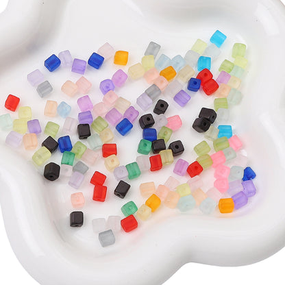 Frosted Sugar Seed Glass Beads 5mm Pastel Mixed Colors 100pcs 33