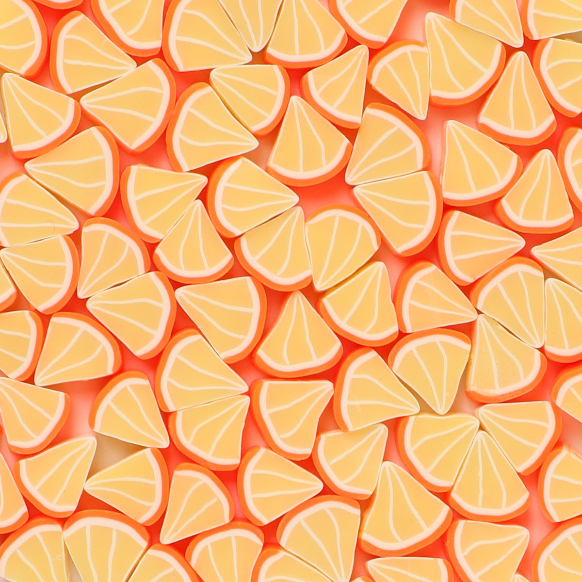 Flat Clay Beads 10mm Citrus Fruit Polymer Mixed Colors 100pcs 9