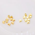Brass Flat Metal Beads Gold Tone Butterfly Star Heart Circle 50pcs 3