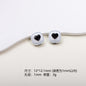 Painted Alloy Metal Beads Black and White Enamel Baking Style 10pcs 15