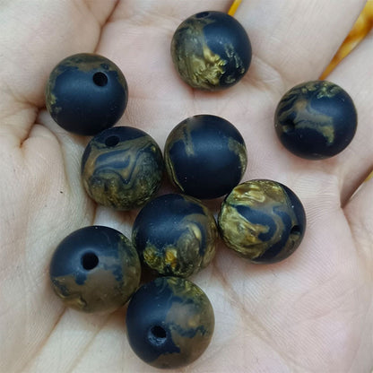 Gradient Resin Beads 16mm Round Dark Ocean Colors Glossy 20pcs 17