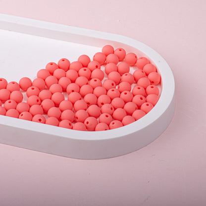 Rubberized Round Acrylic Beads 12mm Solid Color Matte Finish 8