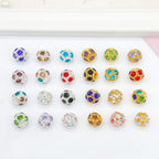 Metal Rhinestone Hollow Spacer Beads 8mm 50pcs 2