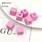 Rubberized Spray Painted Square Acrylic Beads 13mm 50pcs 4