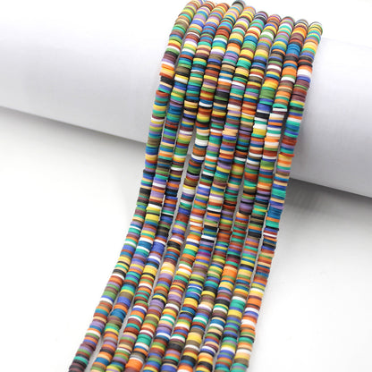 Flat Disc Clay Beads 6mm Colorful Matte Polymer 10strands 31
