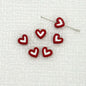 Heart Metal Beads 8mm Two-Tone Enamel Baked Finish 20pcs 16