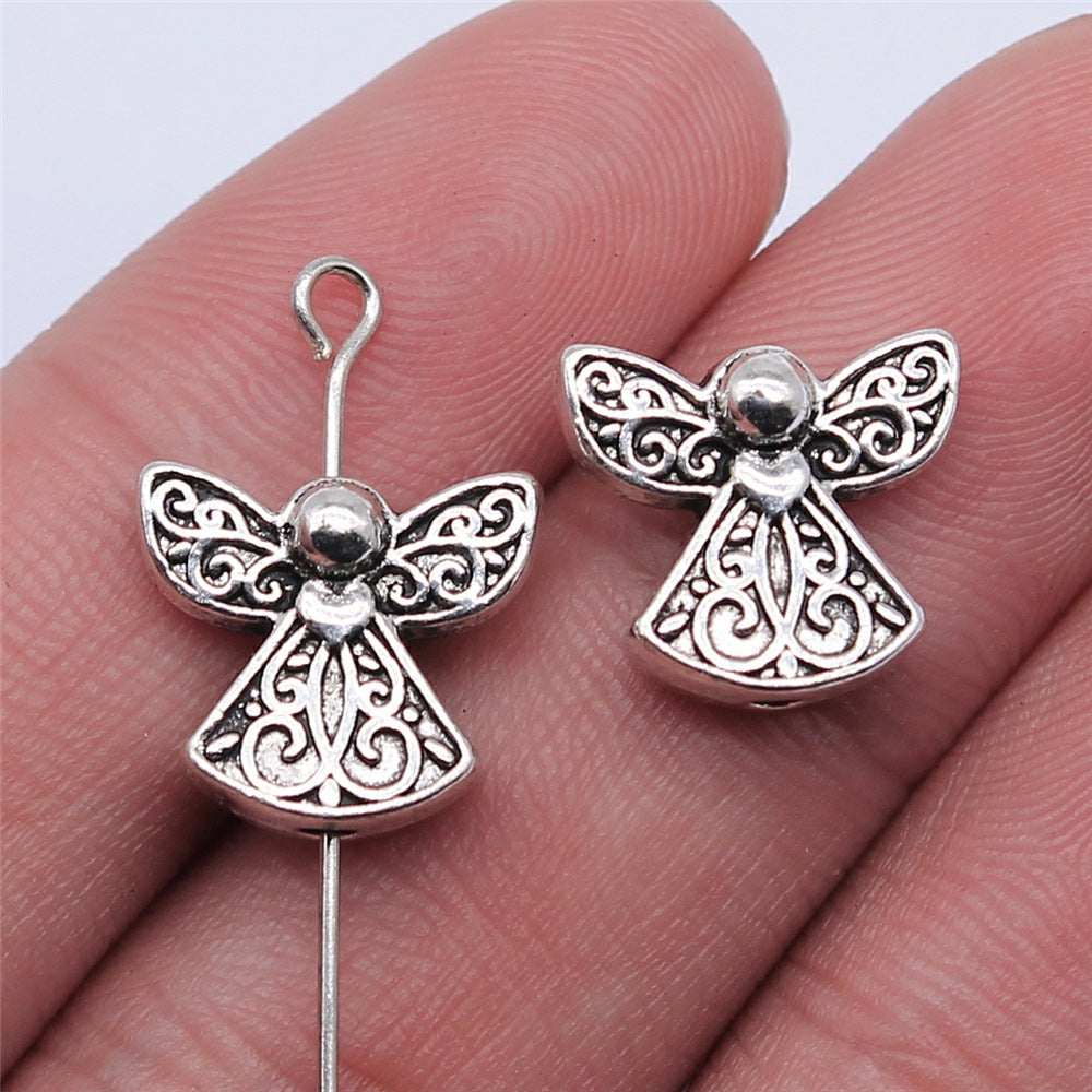 Angel Metal Beads 13mm Antique Silver Tone Alloy 20pcs