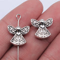 Angel Metal Beads 13mm Antique Silver Tone Alloy 20pcs