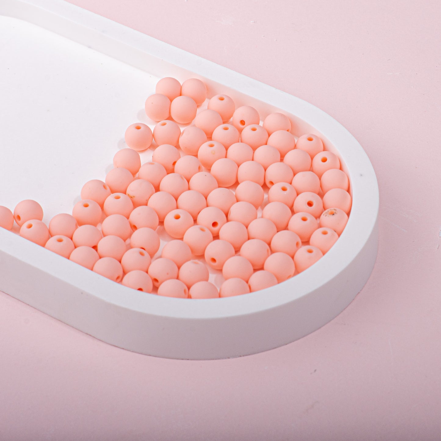 Solid Color Rubberized Round Acrylic Beads 8mm 11