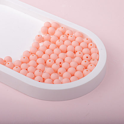 Solid Color Rubberized Round Acrylic Beads 8mm 11