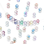 Czech Glass Beads Round 8mm Translucent Metallic Flecks 30pcs 2