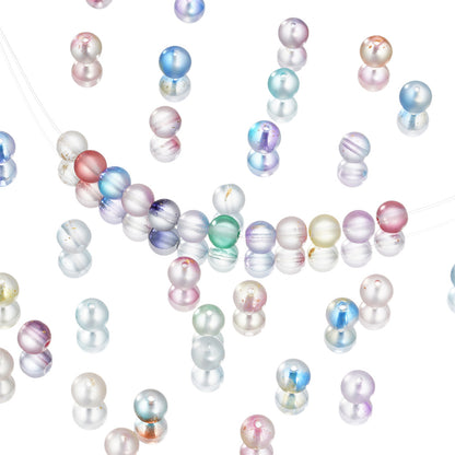 Czech Glass Beads Round 8mm Translucent Metallic Flecks 30pcs 2