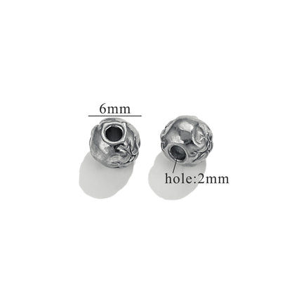 Stainless Steel Baroque Metal Beads Textured Vintage Style 20pcs 6