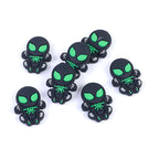 Silicone Focal Beads Spiderman Black Spider Neon Green 10pcs 3