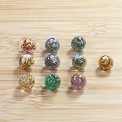 Lampwork Glass Beads Round 12/14mm Transparent Phoenix Tail Gold Foil 5pcs 3