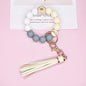 Silicone Beads Bracelet Keychain Soft Tassel Colorful Charm 24