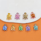 Glow In The Dark 3D Turtle Resin Beads 20mm Colorful Glossy 10pcs