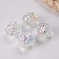 Transparent UV Plating Rose Acrylic Beads 20mm Shaped 50pcs 3