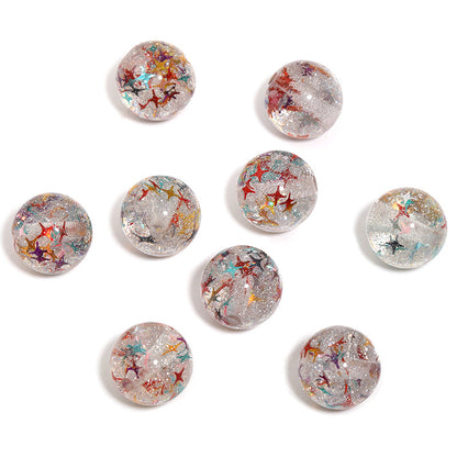 Shimmer Glitter Filled Resin Beads 16mm Round Autumn Leaf 50pcs 11