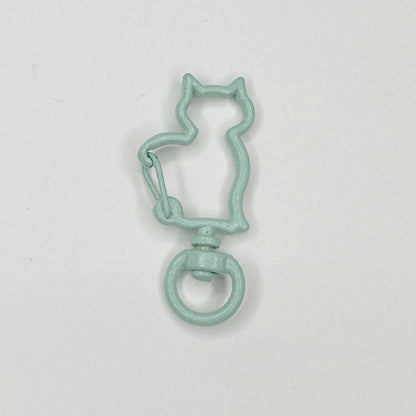 Zinc Alloy Kitten Shaped Colorful Buckle Keychain Clasps 20pcs 37mm 21