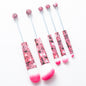 Beadable Makeup Brushes Halloween Christmas Themed Colorful Handles 5pcs 17