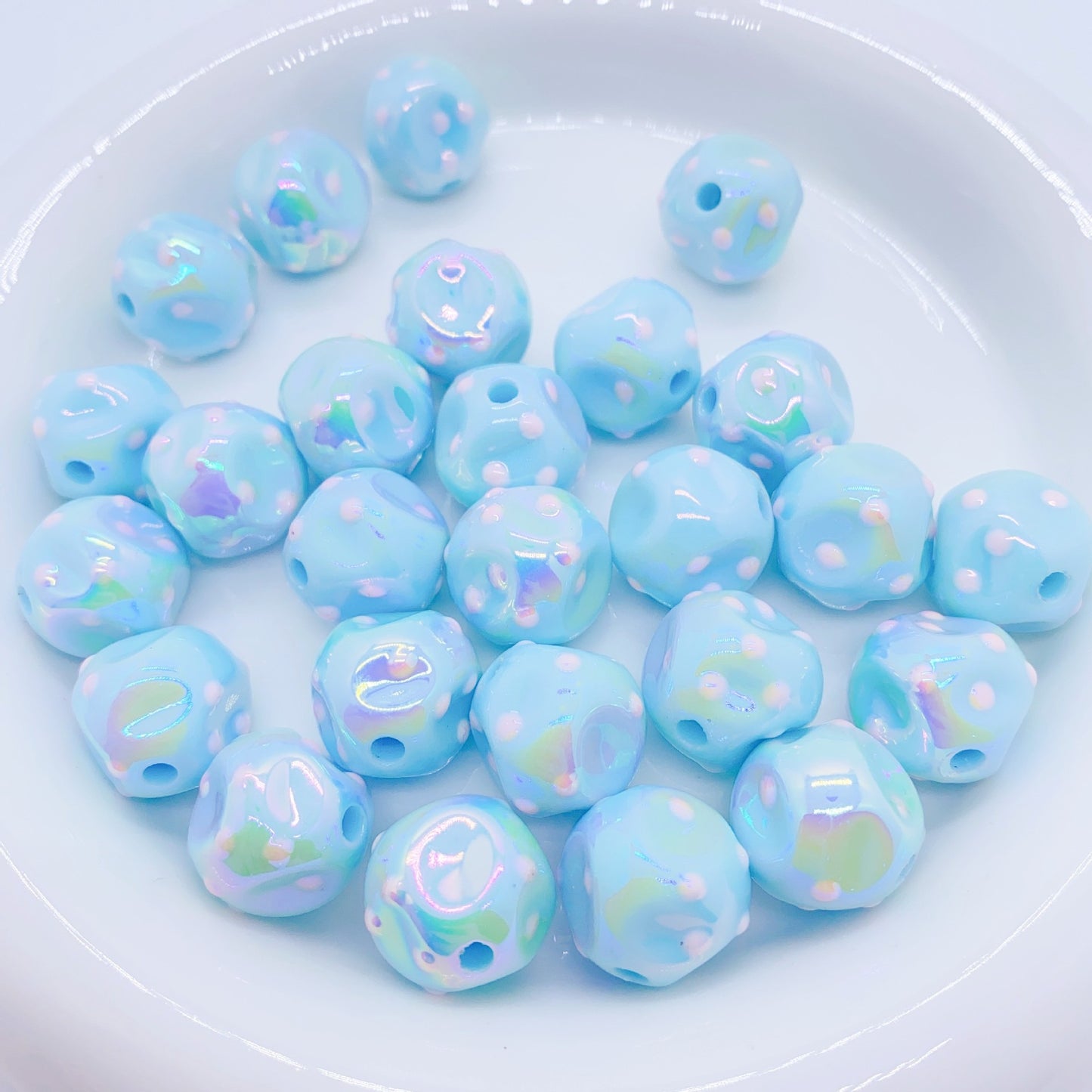 Glow Spotted Fig Acrylic Beads 16mm Pastel Colors 10pcs 2