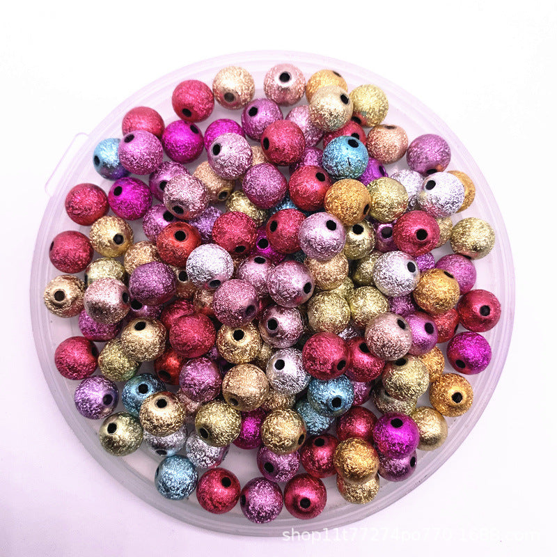 Spray Painted Acrylic Beads 4-12mm Matte Metallic Textured Finish 6