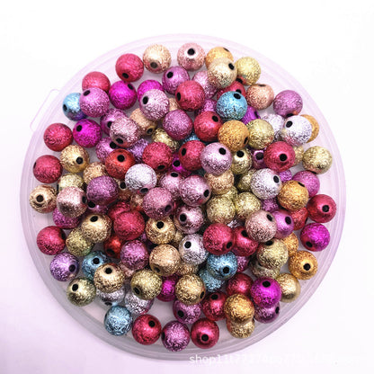 Spray Painted Acrylic Beads 4-12mm Matte Metallic Textured Finish 6