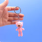 Silicone Bear Keychain Long Leg Colorful Soft Playful Snout 8