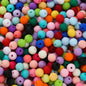 Rubberized Round Acrylic Beads 15mm Mixed Colors 20pcs 13
