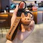 Bulldog Puppy Keychain Resin with Studded Collar and Leather Strap 5