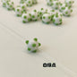 Lampwork Glass Beads Sea Urchin 11mm Handmade Polka Dotted 14pcs 21