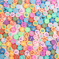 Letter Flat Clay Beads 10mm Colorful Mixed 100pcs
