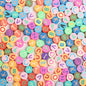 Letter Flat Clay Beads 10mm Colorful Mixed 100pcs