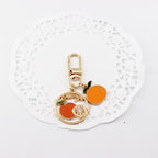 Alloy Avocado Orange Fruit Keychain Metal Colorful Glossy Finish 4