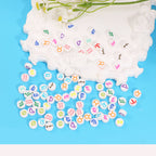 Flat Clay Beads 9mm Multicolor Twelve Constellation Zodiac 100pcs 3