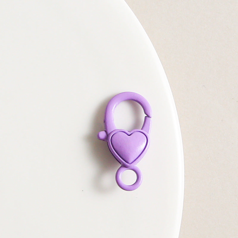 Zinc Alloy Heart Buckle Keychain Clasps 26mm Colorful 20pcs 17