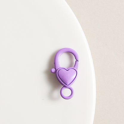 Zinc Alloy Heart Buckle Keychain Clasps 26mm Colorful 20pcs 17